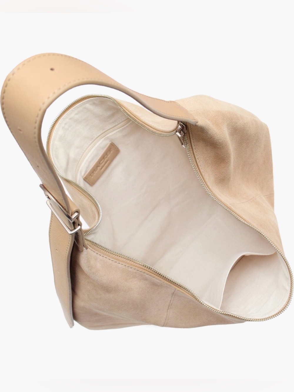 Thacker Oversized Wyatt Suede Hobo Shoulder Bag in Beige Nutmeg NWT - Picture 6 of 7